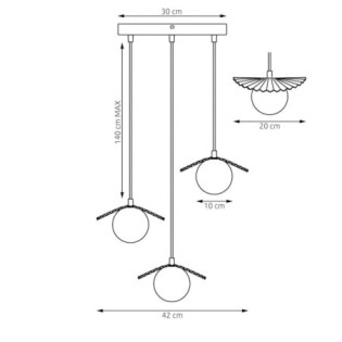Valbona Beige Ceiling Lamp (3 lights)