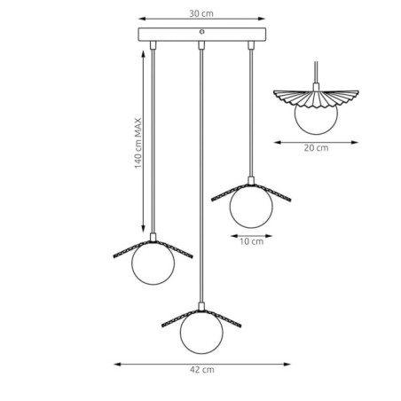 Valbona Beige Ceiling Lamp (3 lights)