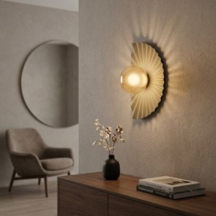 Valbona Beige Amber Wall Lamp
