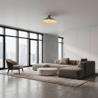 Osum L Beige Amber Ceiling Light