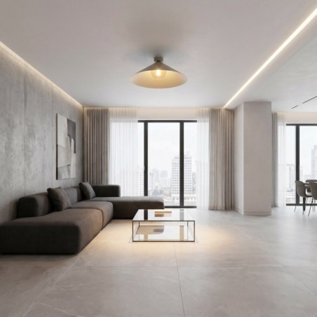 Osum L Beige Amber Ceiling Light