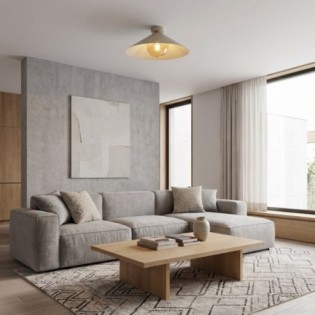 Osum M Beige Amber Ceiling Light
