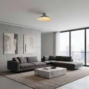Osum M Beige Amber Ceiling Light