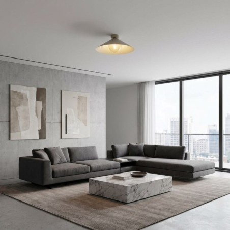Osum M Beige Amber Ceiling Light
