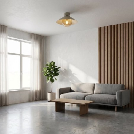 Osum S Beige Amber Ceiling Light