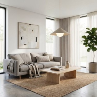 Osum M Beige Opal Ceiling Lamp