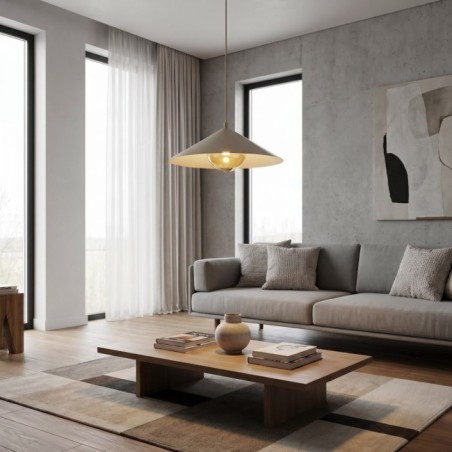 Osum M Beige Amber Ceiling Lamp