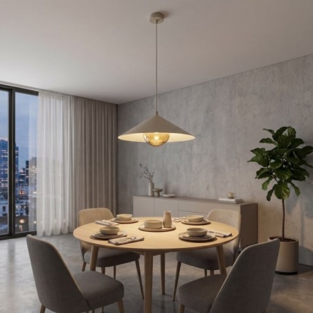 Osum M Beige Amber Ceiling Lamp