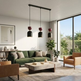 Zeta Garnet Ceiling Lamp (3 lights)