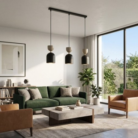 Zeta Mocha Ceiling Lamp (3 lights)