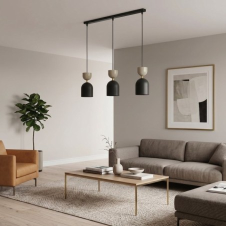 Zeta Mocha Ceiling Lamp (3 lights)