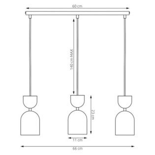 Zeta Mocha Ceiling Lamp (3 lights)