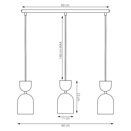 Zeta Mocha Ceiling Lamp (3 lights)