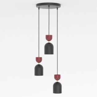 Zeta II Ceiling Lamp Garnet (3 lights)