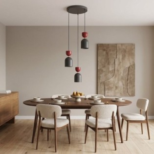 Zeta II Ceiling Lamp Garnet (3 lights)