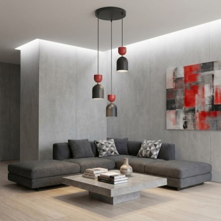 Zeta II Ceiling Lamp Garnet (3 lights)