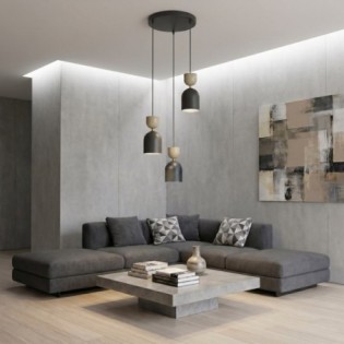 Zeta II Moka Ceiling Lamp (3 lights)