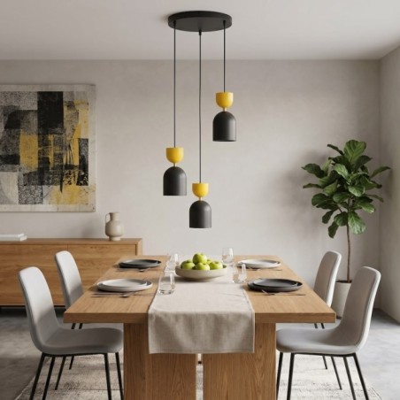 Zeta II Orange Ceiling Lamp (3 lights)