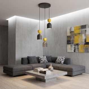 Zeta II Orange Ceiling Lamp (3 lights)