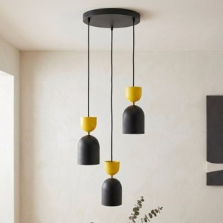 Zeta II Orange Ceiling Lamp (3 lights)