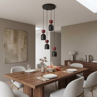 Zeta II Ceiling Lamp Garnet (4 lights)
