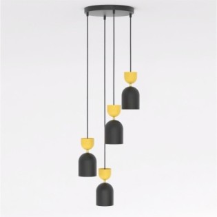 Zeta II Orange Ceiling Lamp (4 lights)