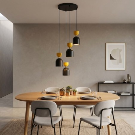Zeta II Orange Ceiling Lamp (4 lights)