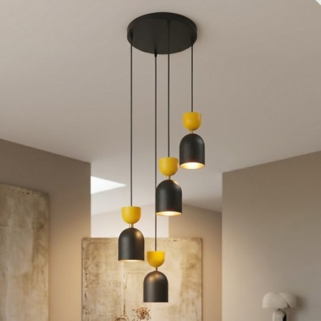 Zeta II Orange Ceiling Lamp (4 lights)