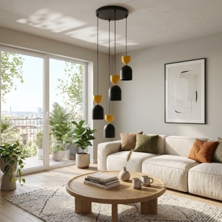 Zeta II Orange Ceiling Lamp (4 lights)