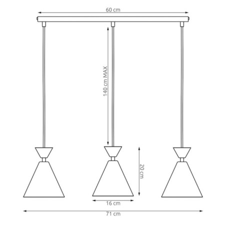 Verusa Orange Ceiling Lamp (3 lights)