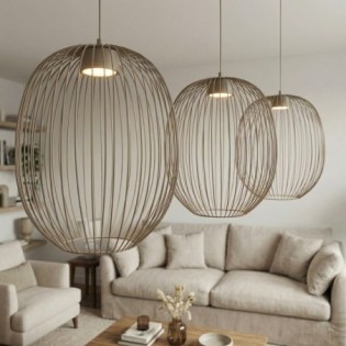 Praca Beige Ceiling Lamp (3 lights)