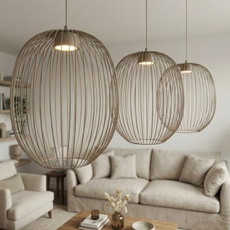 Praca Beige Ceiling Lamp (3 lights)