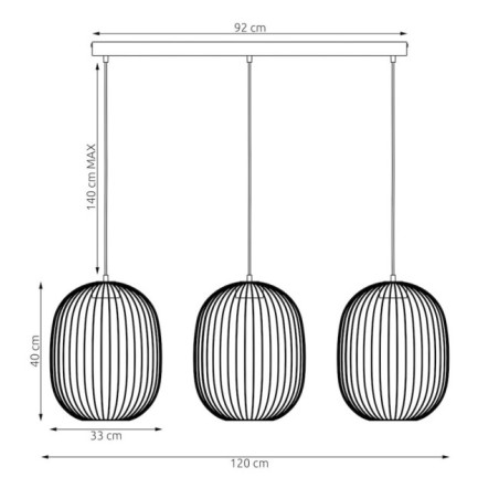 Praca Beige Ceiling Lamp (3 lights)
