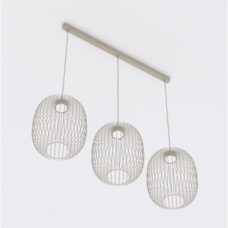 Praca Beige Ceiling Lamp (3 lights)