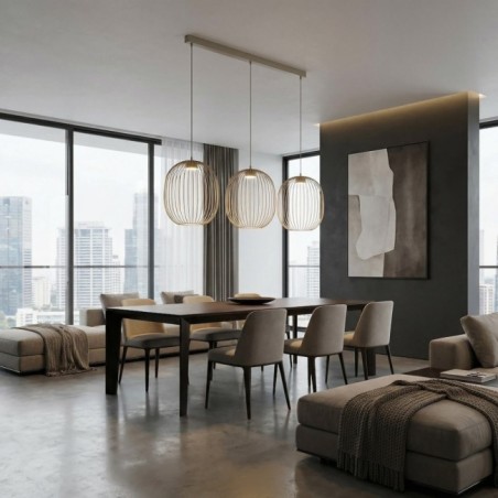 Praca Beige Ceiling Lamp (3 lights)