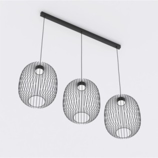 Praca Black Ceiling Lamp (3 lights)
