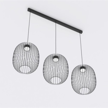 Praca Black Ceiling Lamp (3 lights)