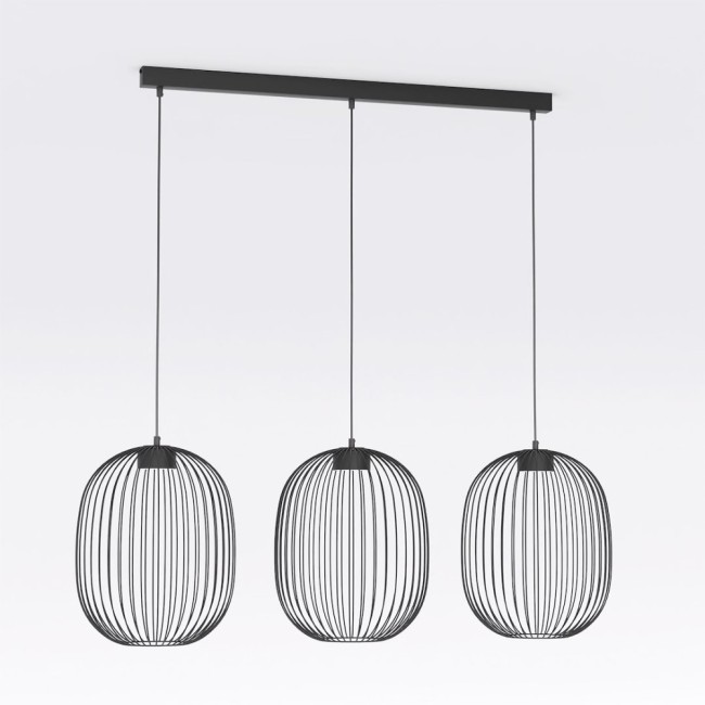 Praca Black Ceiling Lamp (3 lights)