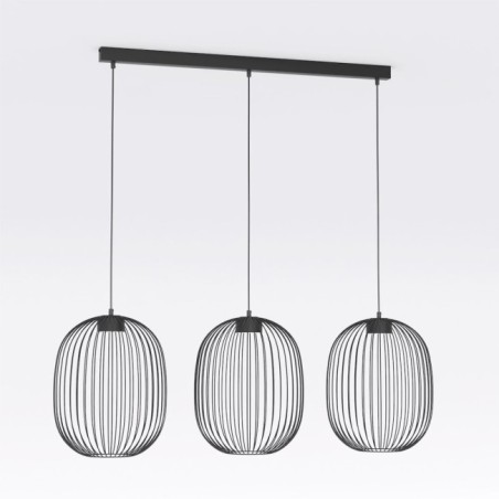 Praca Black Ceiling Lamp (3 lights)