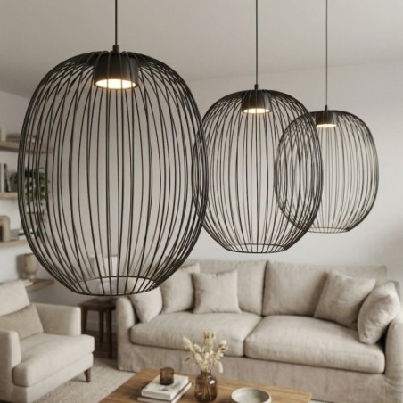 Praca Black Ceiling Lamp (3 lights)