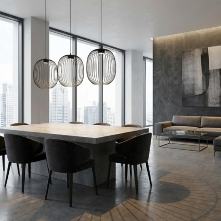 Praca Black Ceiling Lamp (3 lights)