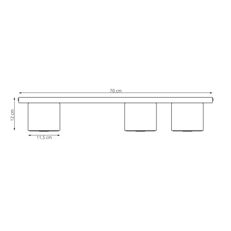 Asteria Granate Ceiling Bar (3 lights)
