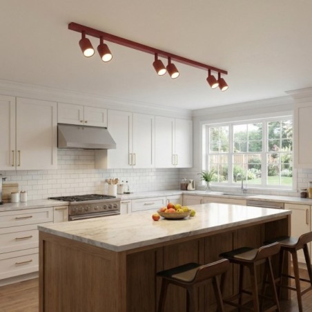 Nestos Burgundy Ceiling Bar (6 lights)