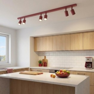 Nestos Burgundy Ceiling Bar (6 lights)