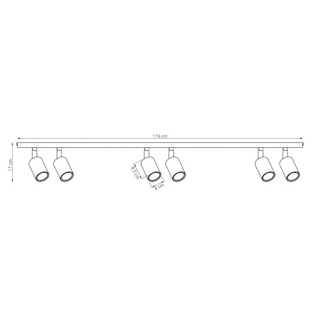 Nestos Beige Ceiling Bar (6 lights)