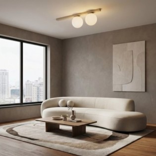 Ereni Moca Opal Ceiling Bar (2 lights)