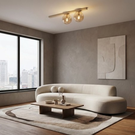 Ereni Moca Amber Ceiling Bar (2 lights)