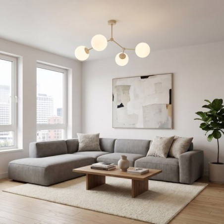 Lete Beige Opal Ceiling Light (4 lights)