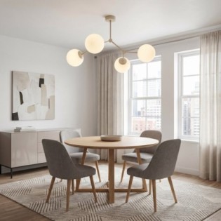 Lete Beige Opal Ceiling Light (4 lights)