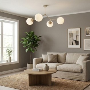 Lete Beige Opal Ceiling Light (4 lights)